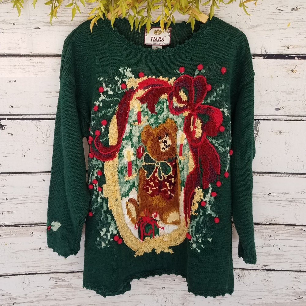 Tiara Int'l • Vintage Teddy Bear Christmas Sweater